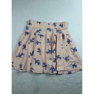 Dot Australia Kids Peach Bird Print Tiered Jersey Skirt Size 7 DFW24-9083C NWT